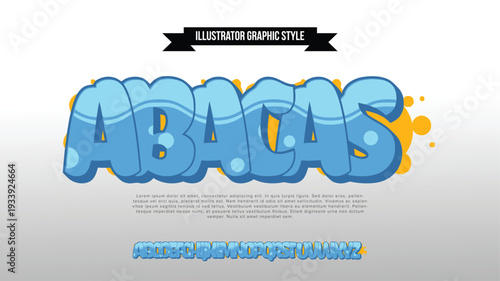 Abacas Colorful graffiti editable text style effect. Vector text effect with paint wall concept.