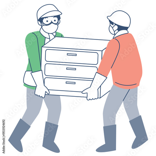 畳を運ぶ災害ボランティア