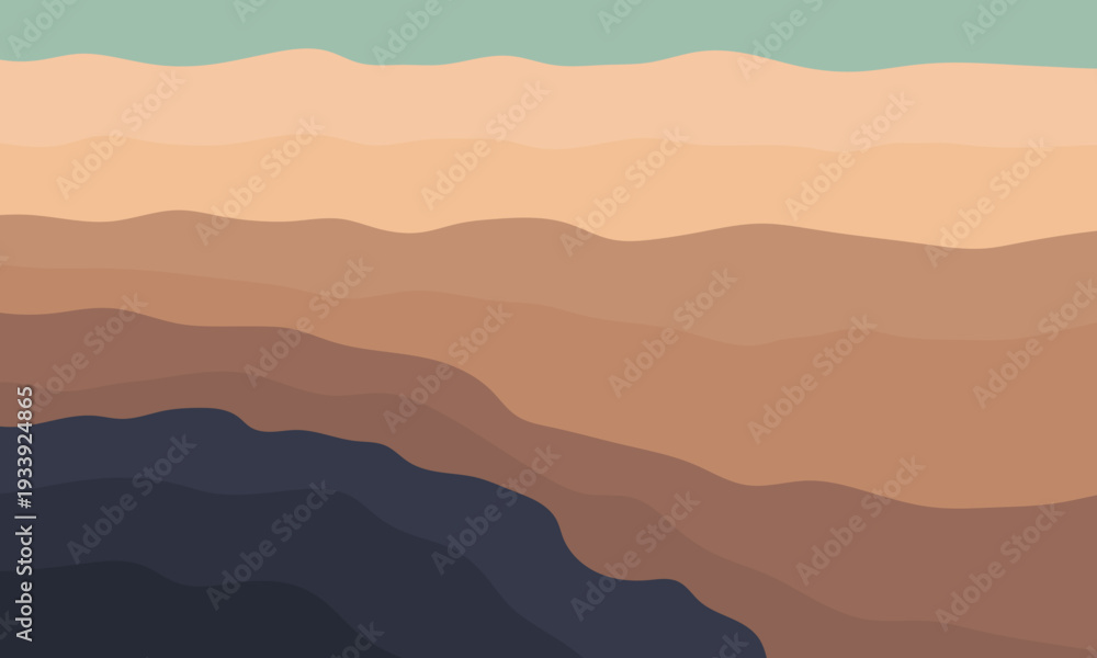 Naklejka premium Geological subsurface. Layered of rock and organic strata. Underground oil and gas