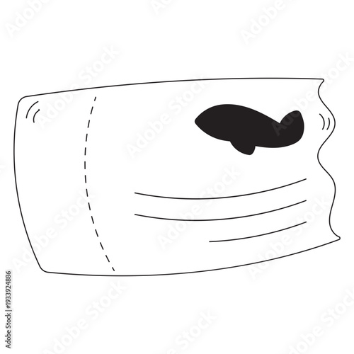 Simple Fish Ticket Icon Outline