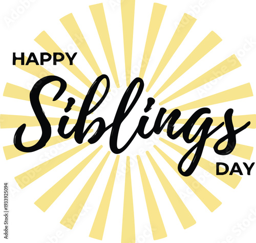 Happy Siblings Day Greeting Card Design.