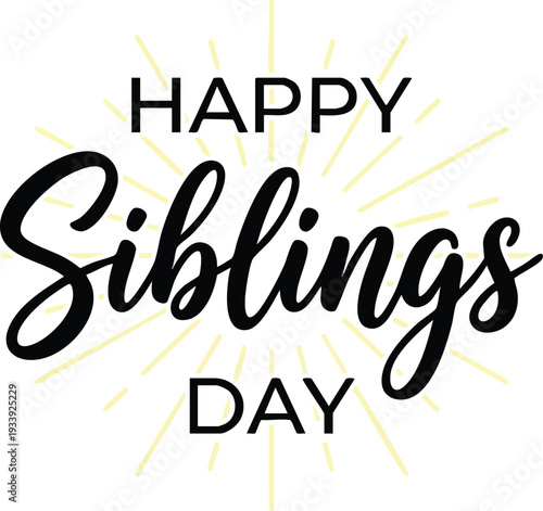 Happy Siblings Day Greeting Card Design.