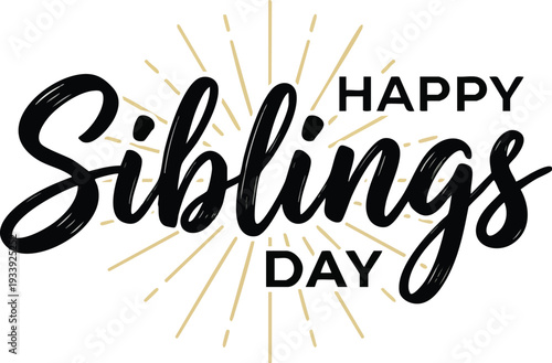 Happy Siblings Day Greeting Card Design.
