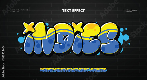 Indies Colorful graffiti editable text style effect. Vector text effect with paint wall concept.