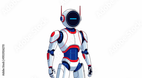 Futuristic Robot Character, Sci-Fi Android, AI Technology
