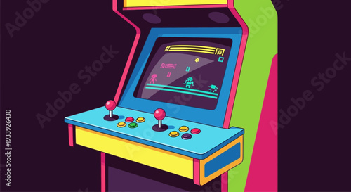 Retro Arcade Machine with Joysticks and Buttons
