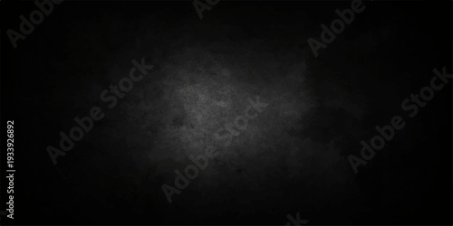 A dark vintage grunge film background features a rough black concrete wall texture with aged grey stone patterns and subtle smoke effects on a blank textured surface