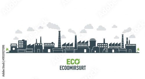 Industrial Factory Buildings with Pollution.