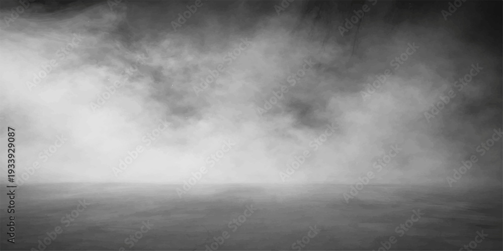 Obraz premium A dramatic black and white cloudscape of dark stormy clouds creates an abstract nature background filled with gray fog and motion