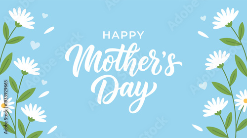 Happy Mothers Day Floral Greeting Card Design.