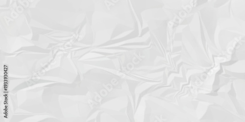 Crumple crushed white paper obsolete rumple craft design. wrinkle ripped creased crumple aged closeup recycled document grunge paper background.