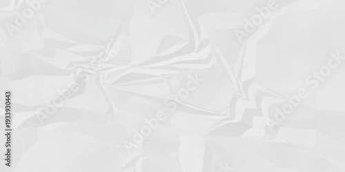 Crumple crushed white paper obsolete rumple craft design. wrinkle ripped creased crumple aged closeup recycled document grunge paper background.