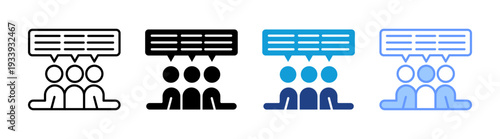 Discussion icon set multiple style collection