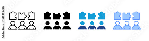 Collaboration icon set multiple style collection