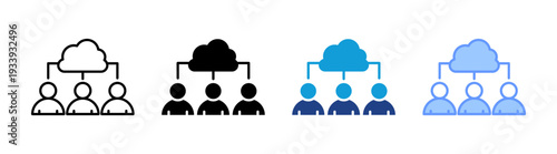 Cloud Computing icon set multiple style collection
