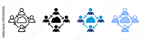 Collaboration icon set multiple style collection