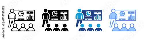 Presentation icon set multiple style collection