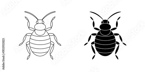 Louse icon set black vector isolated on white background