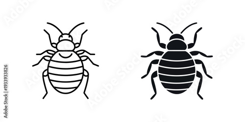 Louse and Parasite Vector Icon Set featuring various black silhouette designs of head lice and nits, perfect for medical brochures, school health awareness posters, and treatment guides.