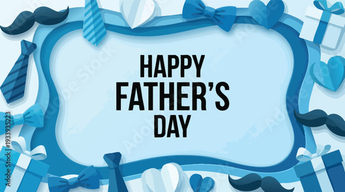 Happy Fathers Day Greeting Card Design.