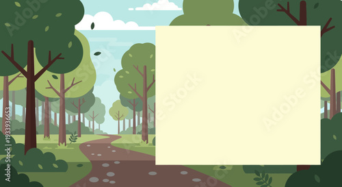 Forest Path and Blank Space for Text