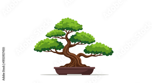 Bonsai Tree in Pot: Miniature Japanese Garden Art