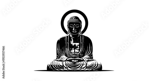 Buddha Statue Silhouette Meditation Zen Buddhism Religion