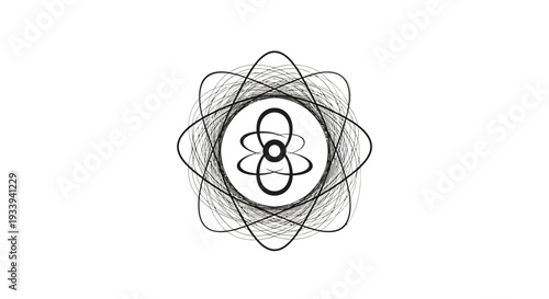 Abstract atomic structure illustration representing scientific concepts and discoveries.