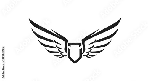 Winged Shield Emblem: Symbol of Protection and Freedom.