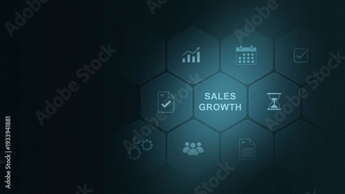 Принти на полотні Sales growth, increase sales or business growth concept