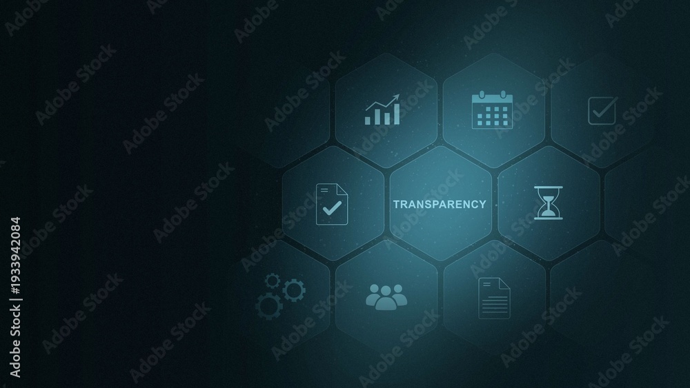 Obraz premium Global transparency concept depicted with data visualization and world map background, Internet infrastructure concept map Abstract technology. digital interface . and 3d illustration