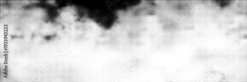 Black-white gradient halftone dots background. Pop art in vector illustration for your creative design