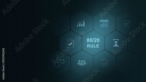 Tablou pe pânză A 80 / 20 concept button on a futuristic