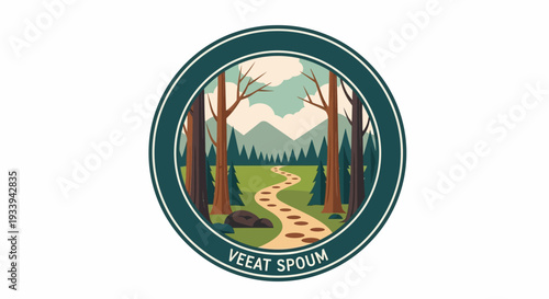 Forest Path Circle Emblem