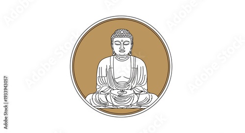 Zen Buddha Meditation Circle Graphic