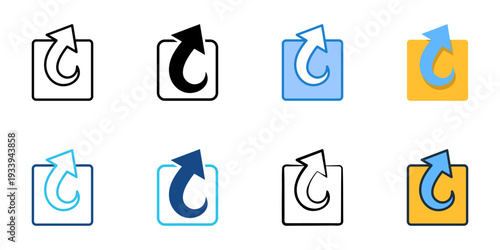 Shortcut icons set multiple style collection. Editable stroke 

