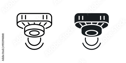 Smoke detector icon editable stroke vector for mobile and web apps