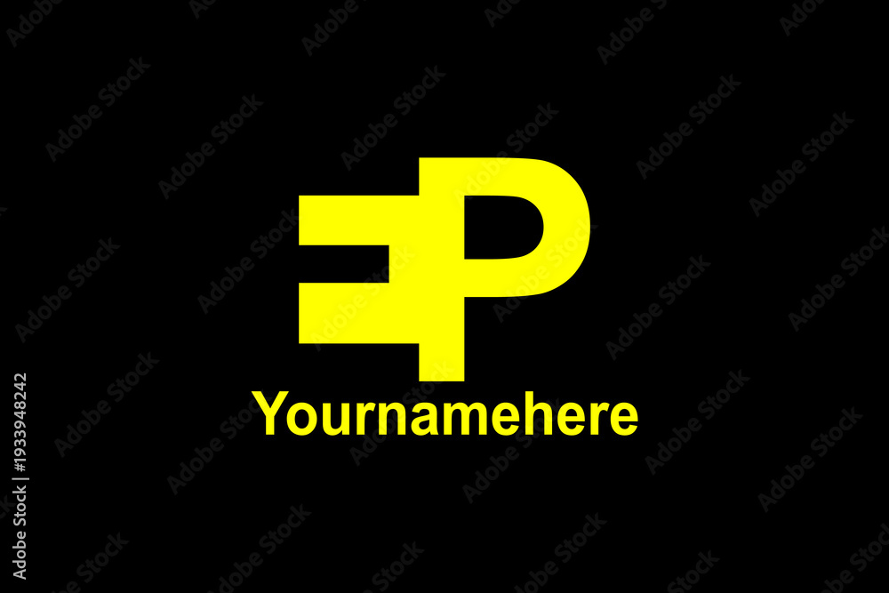 Obraz premium This is a vector image of the EP letter logo suitable for use in logo designs for clothing, shoes, books, printing, stickers, banners, glasses, mukena, textiles, convection, carpets, clothing stores, 