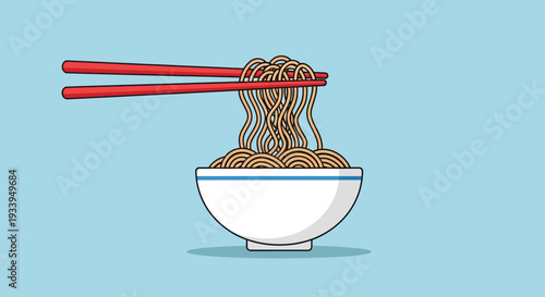 Noodles with Chopsticks in Bowl