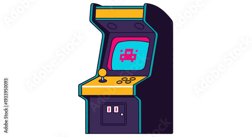 Retro Arcade Machine with Pixelated Car Game