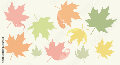 Autumn Leaves Falling - Colorful Maple Leaf Pattern