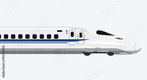 Modern Bullet Train Side View