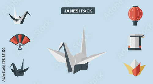 Origami Cranes and Japanese Icons