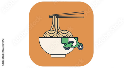 Noodle Delivery Scooter Icon