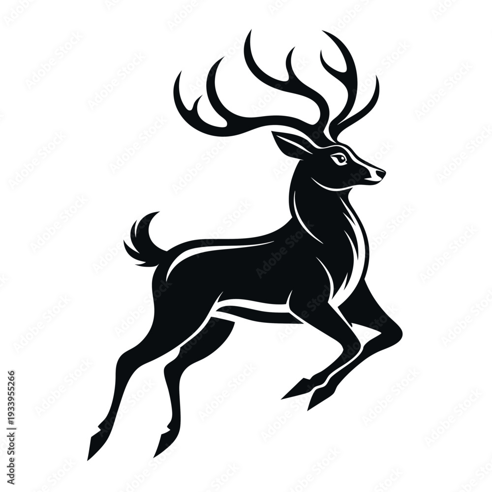 Fototapeta premium Deer silhouette vector illustration