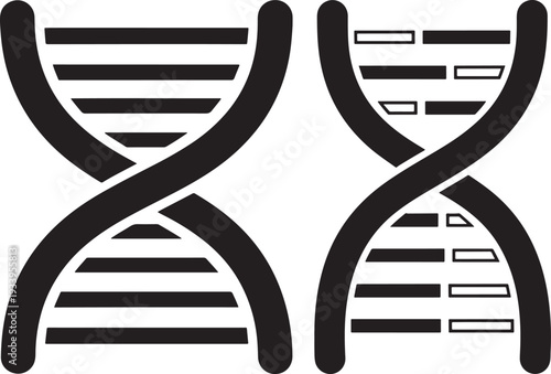 DNA Double Helix with Genetic Code Icon Representing Science, Biology, Biotechnology, and Medical Research