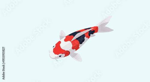Colorful Koi Fish Swimming in Clear Blue Water