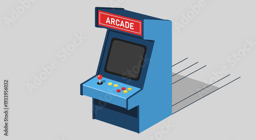 Retro Arcade Machine with Joystick and Buttons