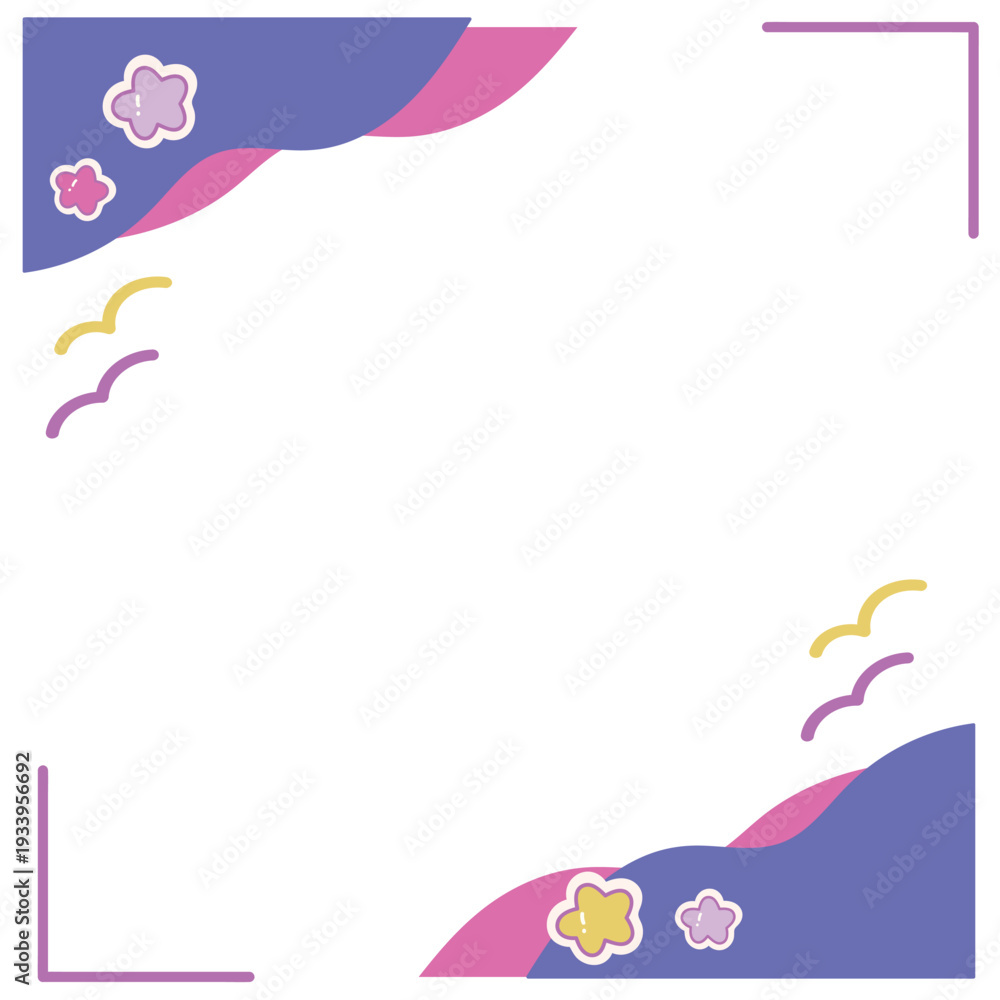 Obraz premium レトロポップなフレームイラスト