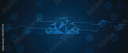 Abstract cloud concept technology background and data network security
